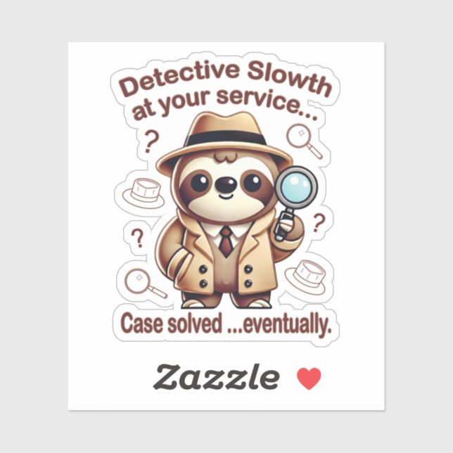 Adesivo "Detetive Sloth" Sloth Private Eye (Folha)