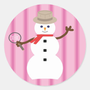 Adesivo Detetive Snowman Rosa Rico e Divertido