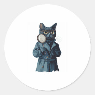 Adesivo Detetive Whiskers � Novel Misterioso De Gato Engra