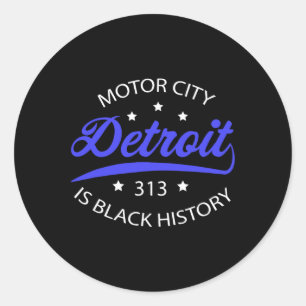 Adesivo Detroit 313 Motor City Black History Month