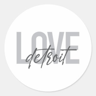 Adesivo Detroit de amor moderno, simples, legal, design ur