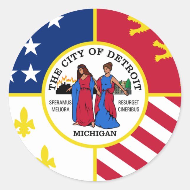 Adesivo Detroit Flag (Frente)