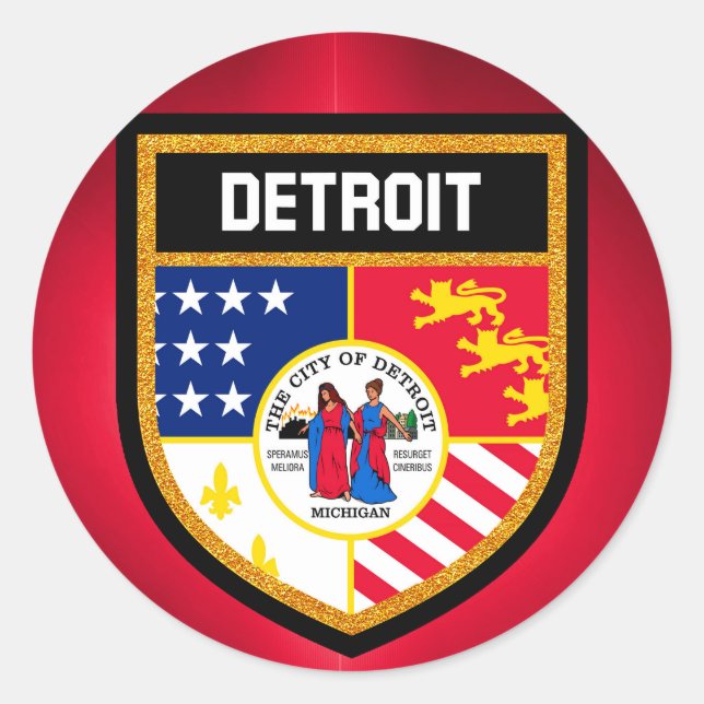 Adesivo Detroit Flag (Frente)