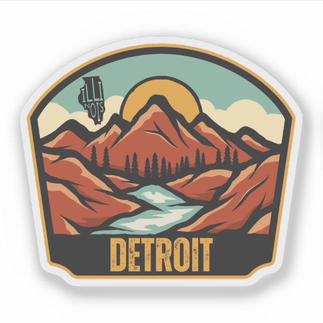 Adesivo Detroit, Illinois  (Frente)