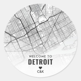 Adesivo Detroit, Mapa da Cidade de Michigan | Boas-vindas