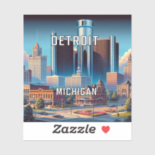 Adesivo Detroit Michigan 3 Inch Vinyl Sticker
