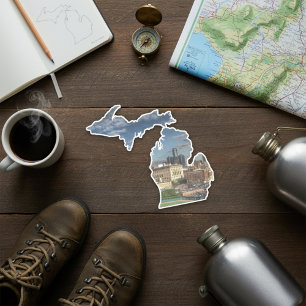 Adesivo Detroit Skyline Michigan Sticker