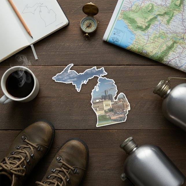 Adesivo Detroit Skyline Michigan Sticker (Detroit Skyline Michigan Sticker)