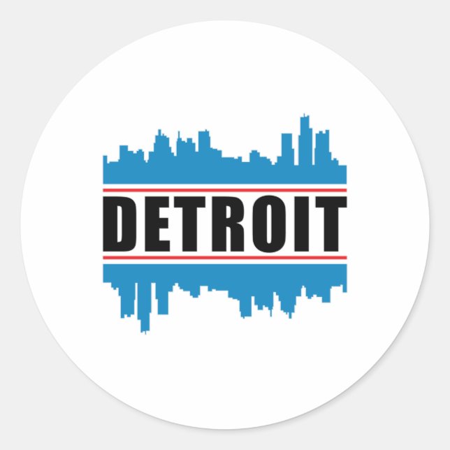 Adesivo Detroit USA City Cityscape Skyline Funny Idea (Frente)