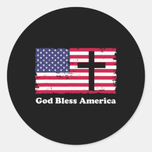 Adesivo Deus Abençoe a Bandeira Patriótica Americana Com C