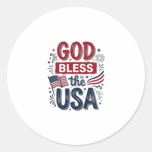Adesivo Deus Abençoe a Camisa de Fé Patriótica Vintage dos