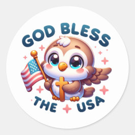 Adesivo deus abençoe do Dia da Independência em 4 de julho