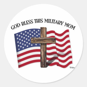 Adesivo DEUS ABENÇOE ESTA cruz áspera da MAMÃ MILITAR &