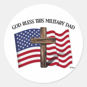 Adesivo DEUS ABENÇOE ESTA cruz áspera do PAI MILITAR &