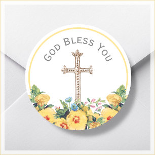 Adesivo Deus abençoe Floral Você Religioso