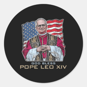 Adesivo Deus abençoe Leo Xiv Robert New Pope Retro Ameri