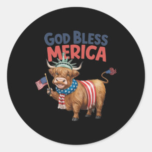 Adesivo Deus abençoe Merica, 4 De Julho Vaca Americana
