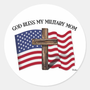 Adesivo DEUS ABENÇOE MINHA MÃE MILITAR cruz rústica & band