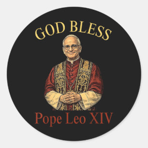 Adesivo Deus abençoe Novo Papa Leo Xiv Igreja Católica Fé