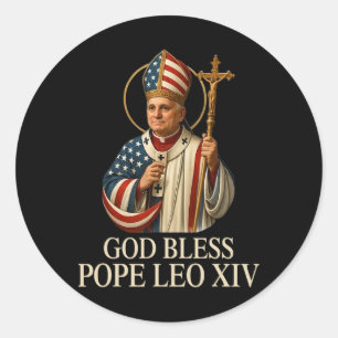 Adesivo Deus abençoe Novo Papa Leo Xiv Igreja Católica Fé 