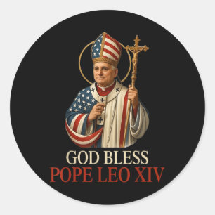 Adesivo Deus abençoe Novo Papa Leo Xiv Igreja Católica Fé