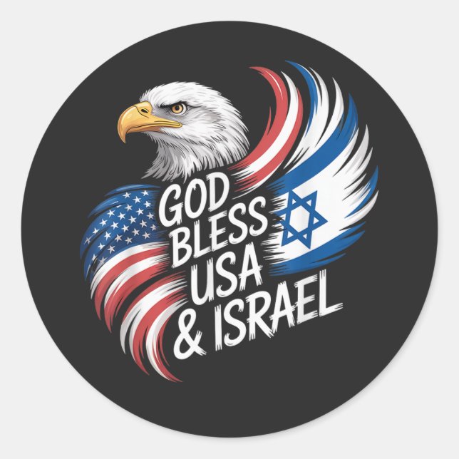 Adesivo Deus Abençoe os EUA Israel (Frente)