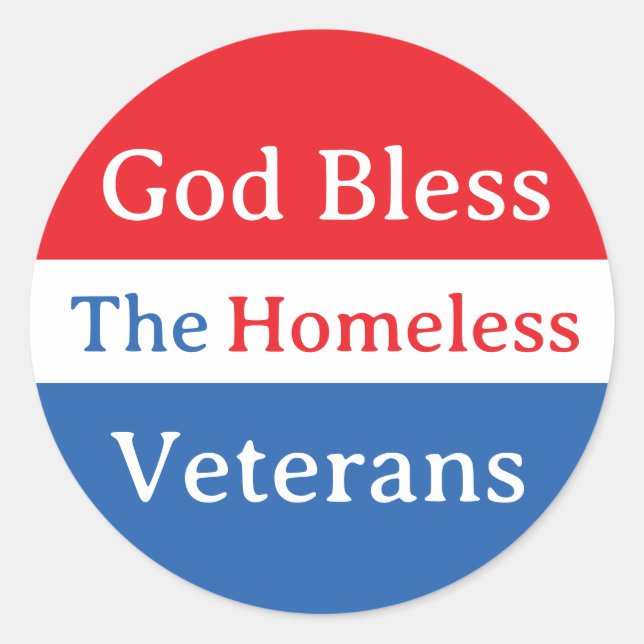 Adesivo Deus Abençoe os Veteranos Sem-Teto (Frente)