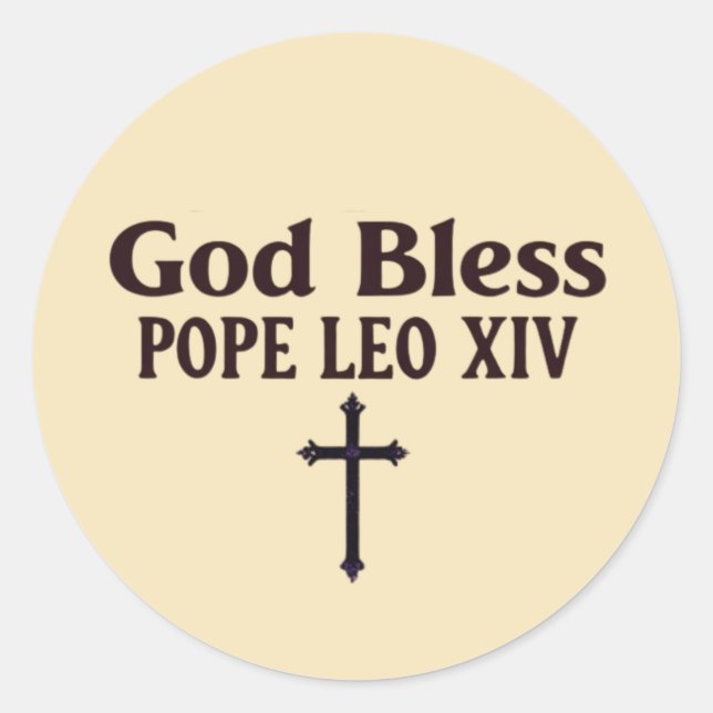 Adesivo Deus abençoe Papa Leo XIV (Frente)
