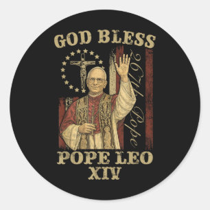 Adesivo Deus abençoe Papa Leo Xiv Cardeal Robert Prevost