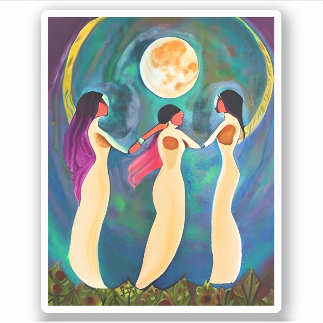 Adesivo Deus abençoe sob a lua (Frente)