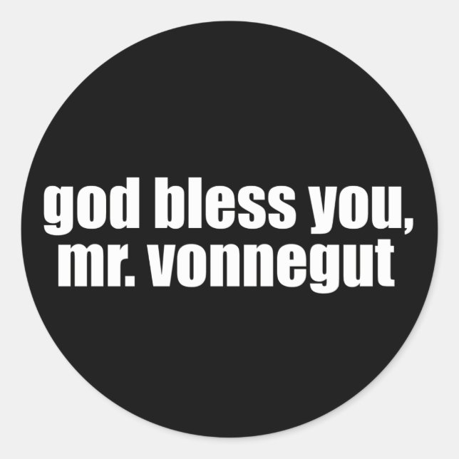 Adesivo Deus abençoe, Sr. Vonnegut (Frente)