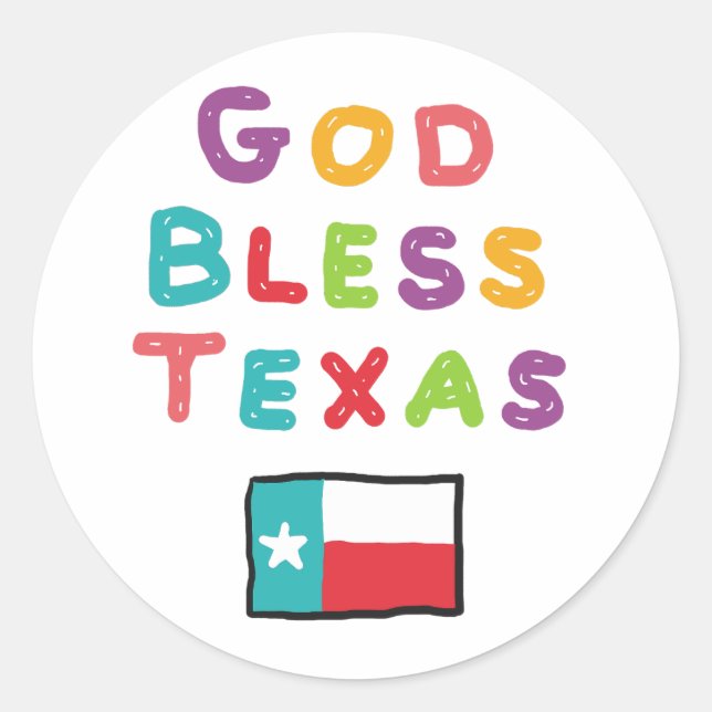 Adesivo Deus abençoe Texas (Frente)