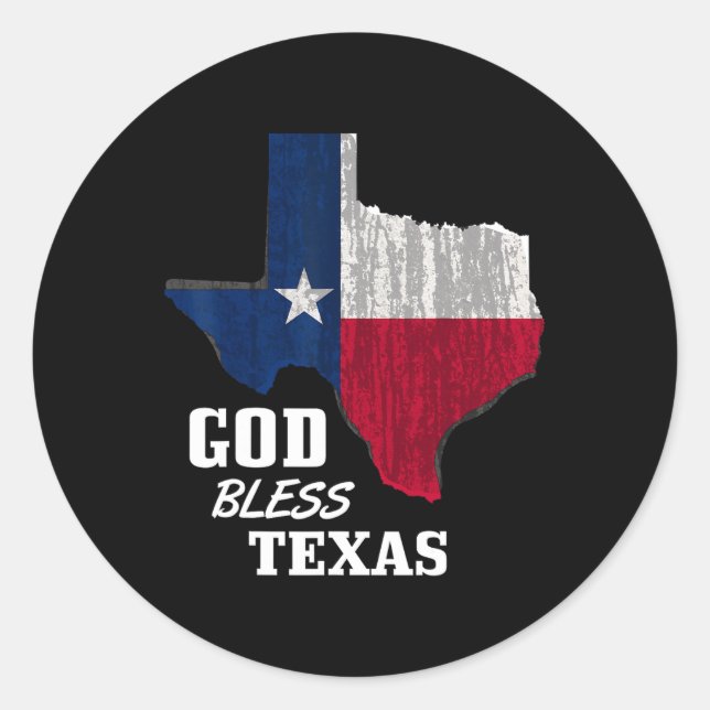 Adesivo Deus abençoe Texas Flag Texas Independence Day Blu (Frente)