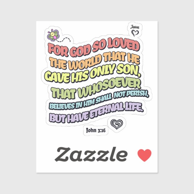 Adesivo Deus Amou o Mundo (Folha)