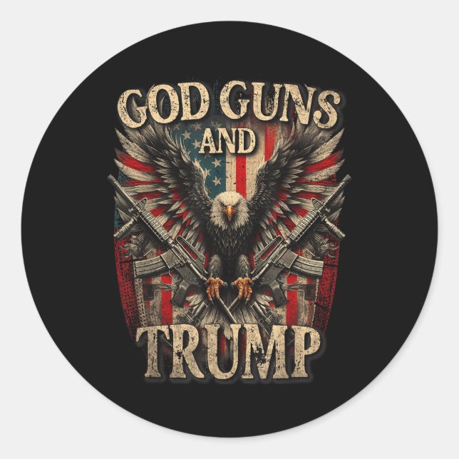 Adesivo Deus Armas E segundo De Arremessar A Bandeira Eagl (Frente)