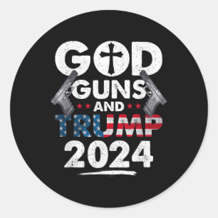 Adesivo Deus Armas E Trump 2024 Bandeira Americana