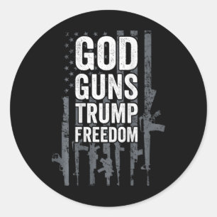 Adesivo Deus Armas Trump Liberdade - Camisa Divertida Pro 
