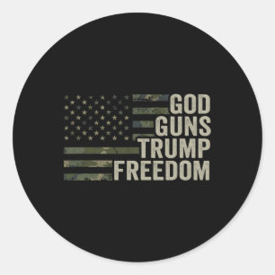 Adesivo Deus Armas Trump Liberdade - Camuflagem Engraçada