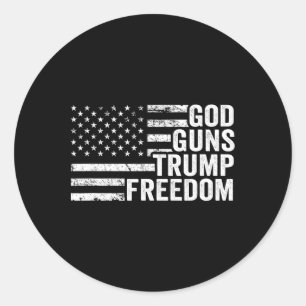 Adesivo Deus Armas Trump Liberdade - Cristão Divertido Pro