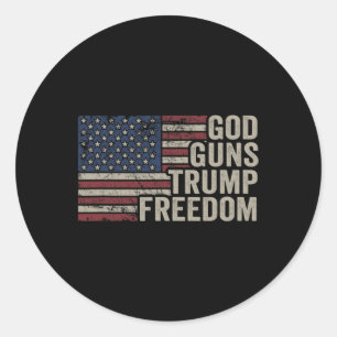 Adesivo Deus Armas Trump Liberdade - Pro Arma Bandeira EUA
