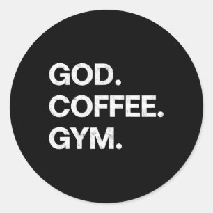 Adesivo Deus Café Gym Engraçado Christian Workout Tee Jesu