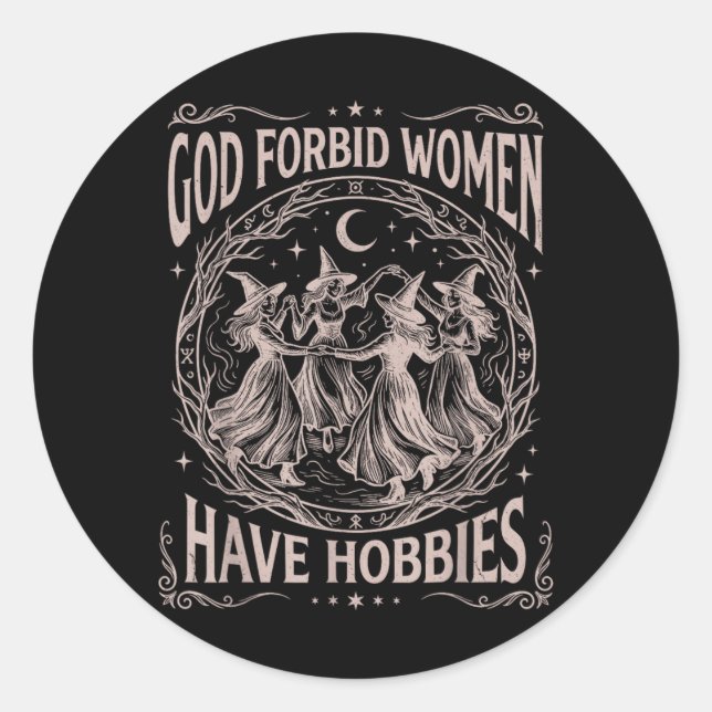 Adesivo Deus Celestial Retrô Proíbe Mulheres de Ter Passat (Frente)