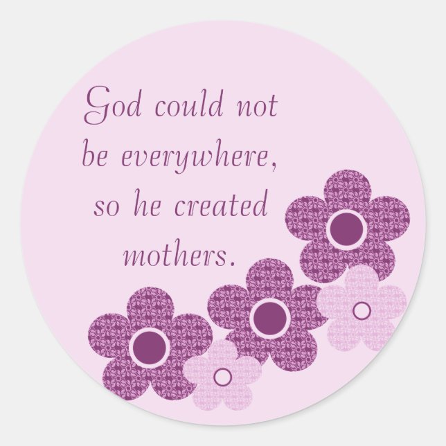 Adesivo Deus Criou as Mães Flores, Lavanda (Frente)