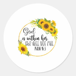 Adesivo Deus Cristão Floral Está Dentro Dela Ela Não Vai F