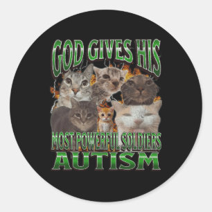 Adesivo Deus Dá A Sua Mais Poderosa Autismo Engraçado Meme