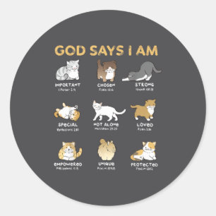 Adesivo Deus Diz Eu Sou Gato Amante de Gatos Fofos Versícu