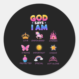 Adesivo Deus Diz Eu Sou Princesa Fofa Jesus Adolescente Me