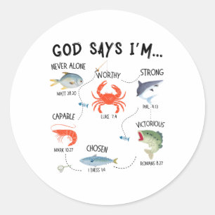 Adesivo Deus Diz Que Estou Pescando Versículo Bíblico Chri