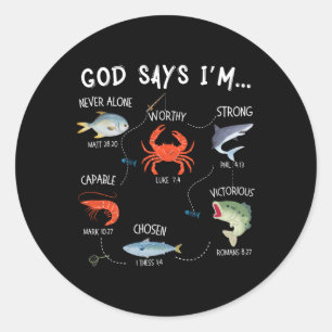 Adesivo Deus Diz Que Estou Pescando Versículo Bíblico Chri