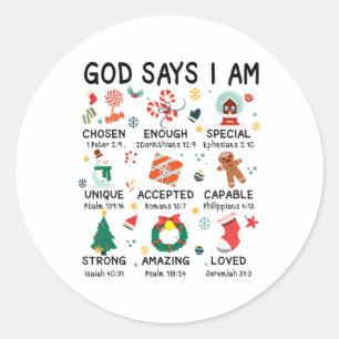 Adesivo Deus Diz Que Eu Sou Bonito Natal Xmas Christian Bo